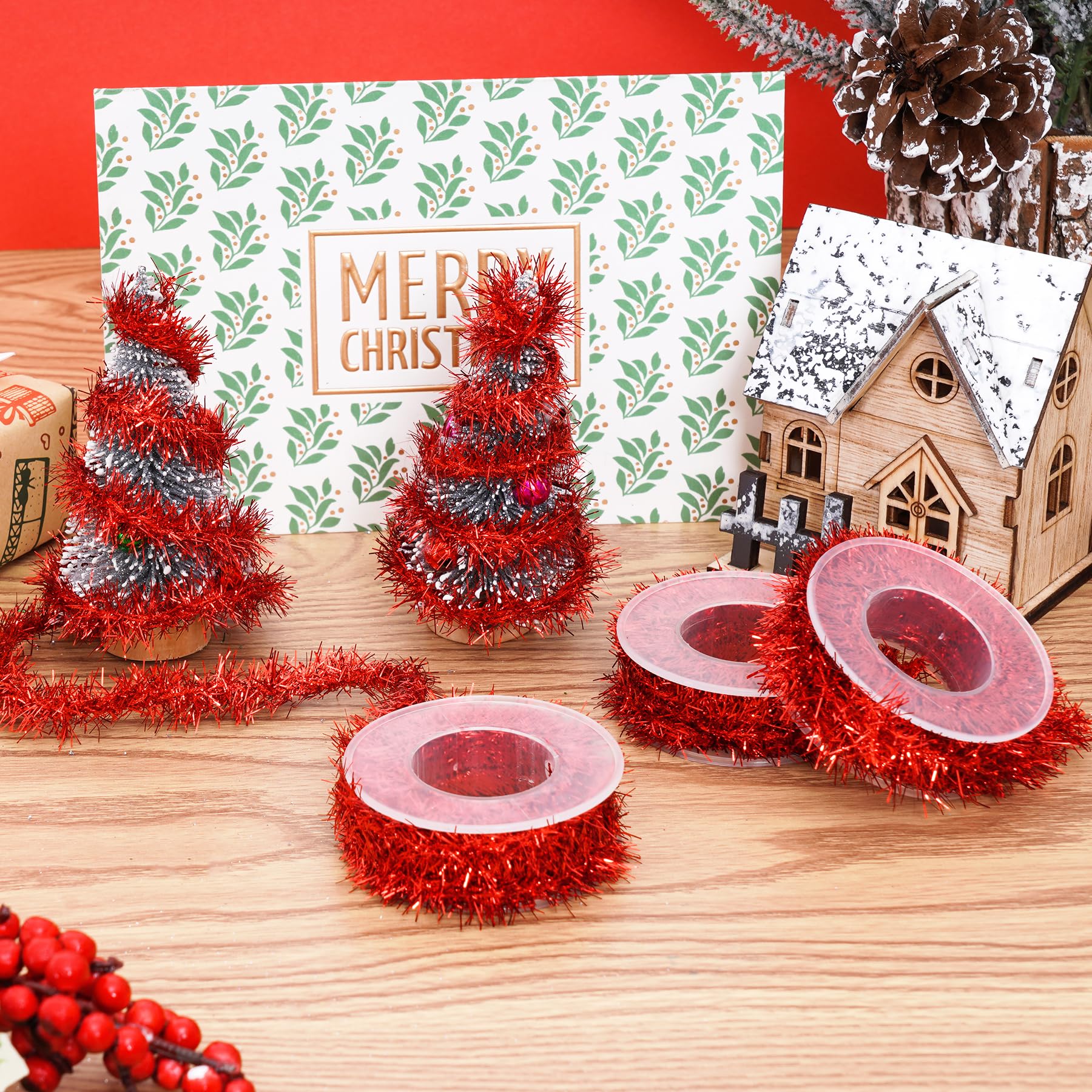 Amazon.com: Tongcloud 4 Rolls Christmas Tinsel Metallic